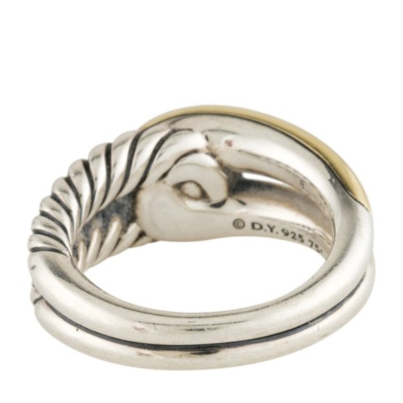 DAVID YURMAN 18K YELLOW GOLD & STERLING SILVER 925 CABLE LINK BAND RING - Picture 7 of 7